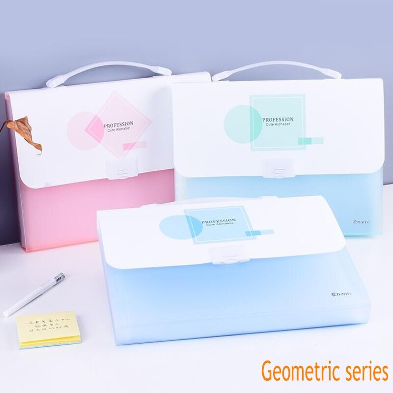 Gorący nowy wielowarstwowy PP Sztuka przenośny pakiet narządów papier studencki teczka informacje klamra A4 przechowywanie plików 13 w aktówka: A