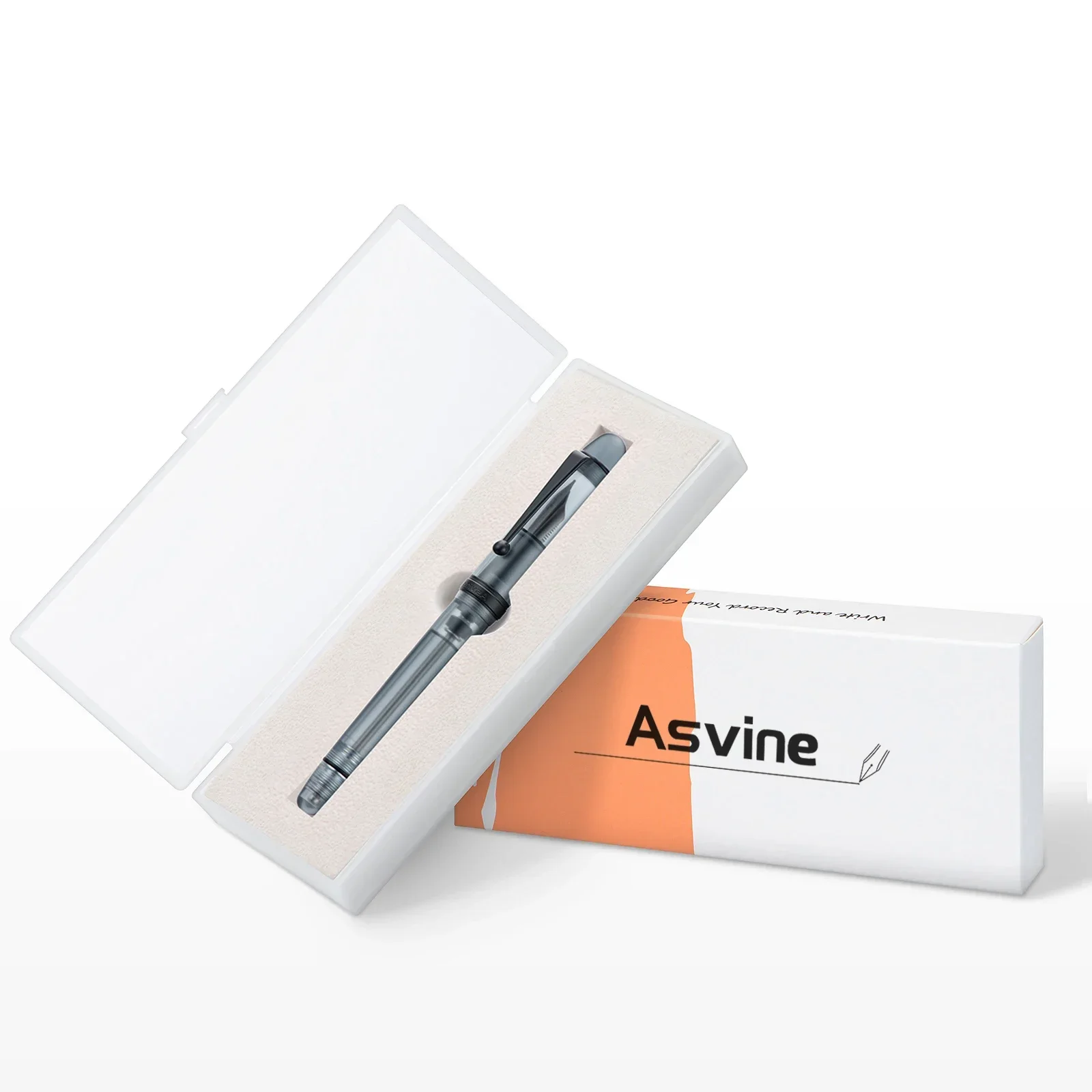 Asvine V126 Vacuum Filling Fountain Pen EF/F/M Nib Beautiful Transparent Ink Pen Writing Set: black / EF