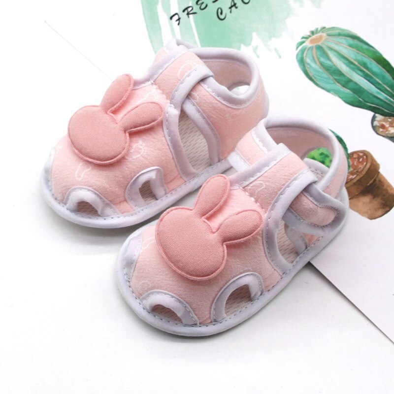 Zomer babyschoentjes babymeisje holle zachte zool prinses wiegschoentjes konijnenpatroon prewalkers
