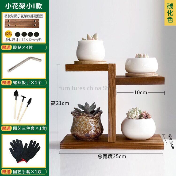 Multi-layer Solid Wood Desktop Flower Stand Indoor... – Vicedeal