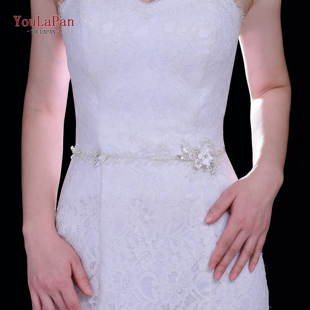 Youlapan SH344 Prachtige Bridal Riem Crystal Wedding Bridal Riemen En Sjerpen Met Lint Voor Bruidsjurk Jurk Riem Bloem Riem