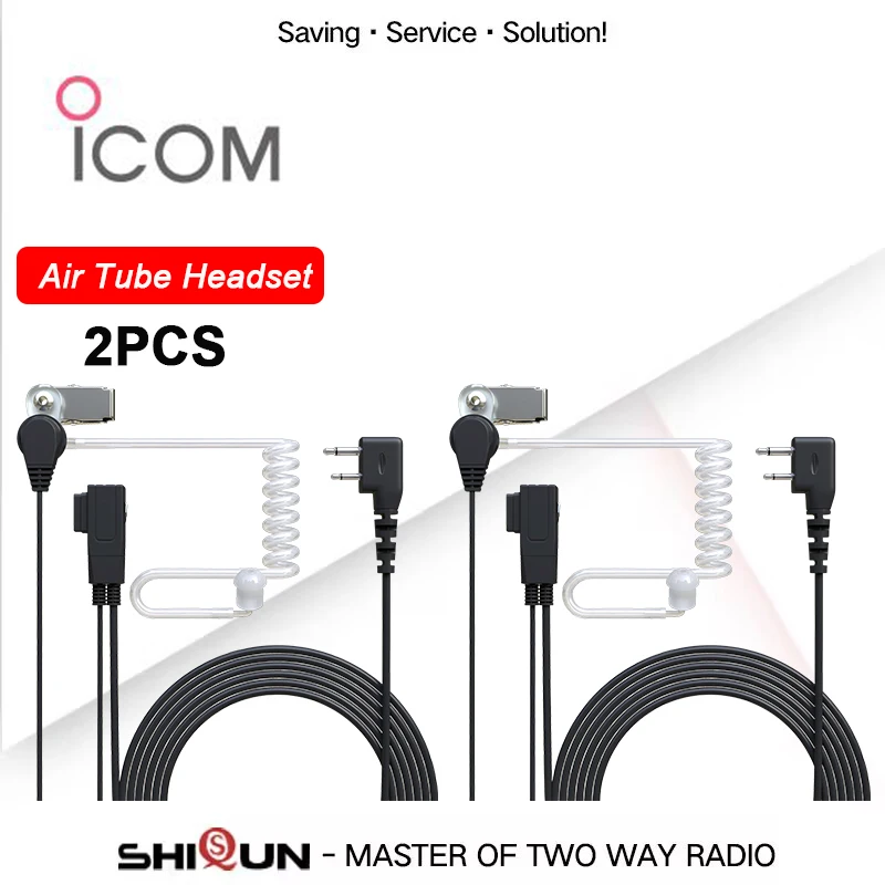 Earpiece for ICOM Two Way Radio IC-F14 Acoustic Headset for IC-F21 Walkie Talkie Air Tube Headphone with Mic PTT IC-F3/H6 Radios: Orange