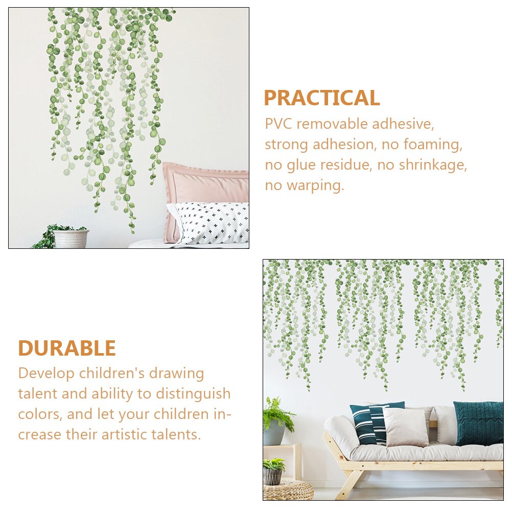 2 Sheets of Wear-resistant Wall Stickers Removable Wall Decals Delicate Window Stickers