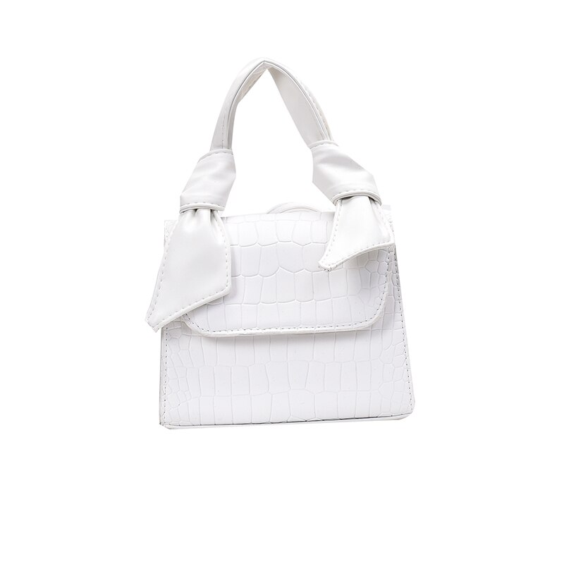 Effen kleur krokodillenprint dames pu leren luxe merk handtas crossbody tassen voor vrouwen handtas vrouwen sac a main: Wit