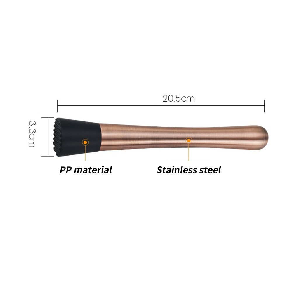 1 Pcs Professionele Bar Rvs Cocktail Sticks Wijn Gehakt Rolling Fruit Muddler Bartending Bar Gereedschap Cocktail Shaker