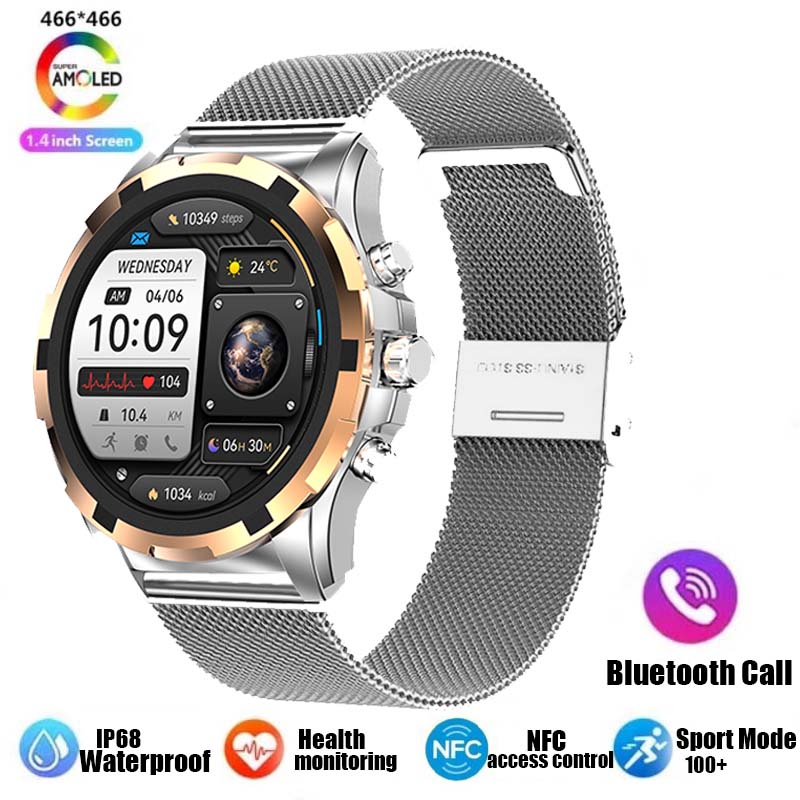 Huawei-Xiaomi Smartwatch pour homme, appel Bluetooth, 2024 "AMOLED, écran HD 1.43*466, étanche IP67, batterie, NDavid, , 466: Violet