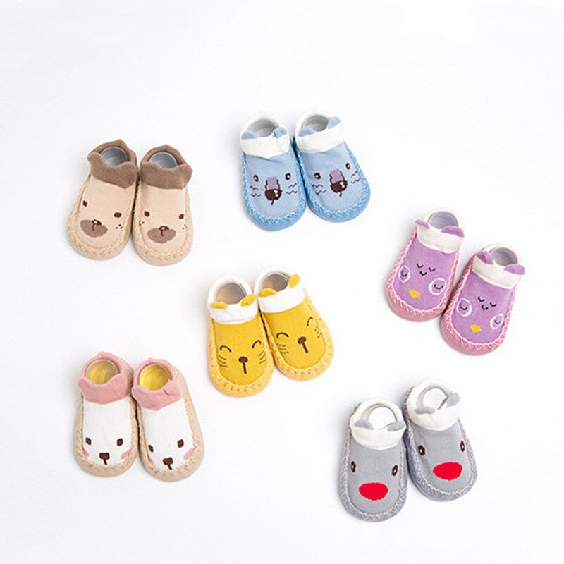 Baby Socks with Rubber Soles Animal Pattern Infant Foot Sock for Newborn Spring Kid Floor Socks Shoes Anti-Slip Soft Sole Sox