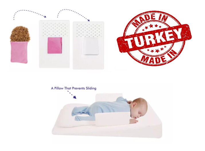 Premium Baby Reflux Collic Acid Reflux Foam Bed Wedge Pillow Antigas Pillow with Heatable Cherry Stone