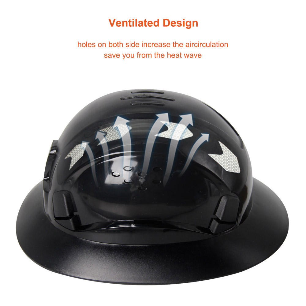 CE Full Brim Safety Helmet with Reflective Sticker Construction Hard Hat Protective Working ANSI Rescue Cap for Engineer