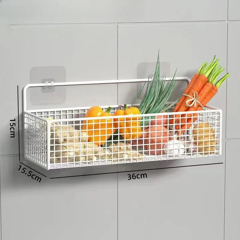 Wall Mounted Metal Wire Storage Organizer Baskets, Rectangular Display Hanging Basket, Countertop Bathroom Accessories Holder: light yellow