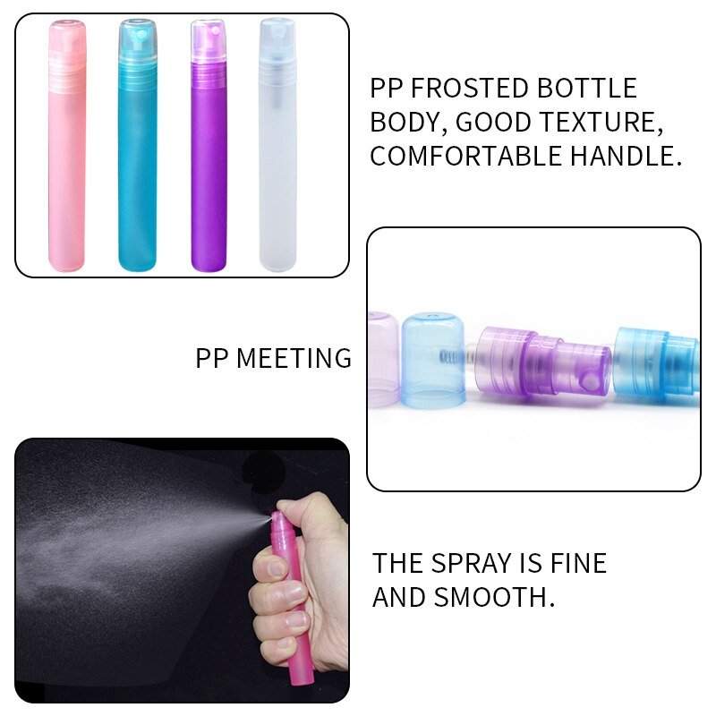 5ml lyserøde hvide blå klar plast parfume spray flaske prøve tåge sprayer forstøver parfume flaske