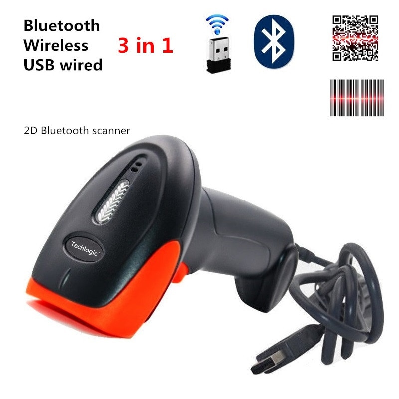 Scanner 2D Bluetooth Draadloze Usb Wired Barcode Scanner Bar Code Reader Qr PDF417 Datametrix Code Scanner Supermarkt Reader