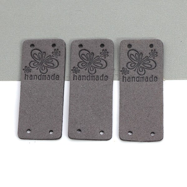 Etichetta fatta a mano farfalla 20 pezzi etichette in pelle per abbigliamento etichette fatte a mano per cucito cappello fai da te accessori per cucire 2x5CM 10 colori: 02