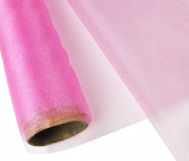 5 meter 500 x 65cm doorschijnende kristallen organza tule rol stof voor bruiloft feest huisdecoratie jaar decoratie doe-het-zelf naaien: Roze