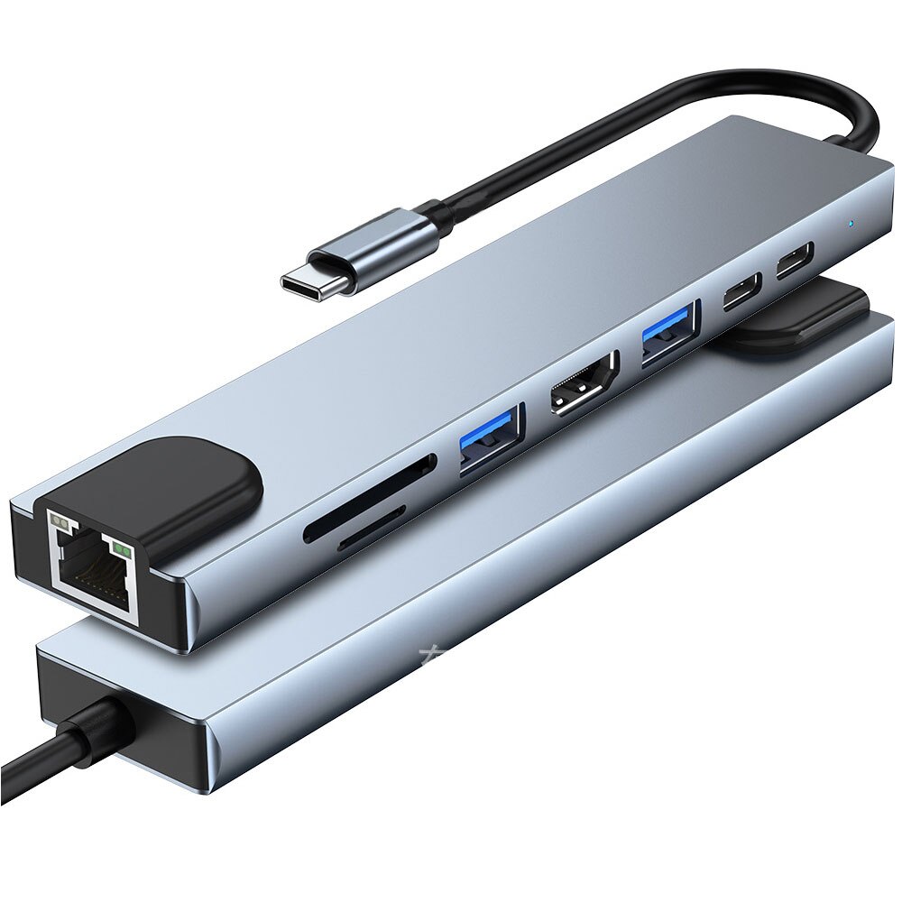 Thunderbolt tipo-c doca 8 em 1 hub usb para huawei macbook notebook pd hdmi rj4 usb3.0 usb2.0 tipo c hub com porta ethernet