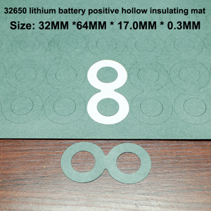 100pcs/lot 32650 lithium battery positive pole hollow insulation pad 32700 battery negative pole solid highland barley paper pad: black