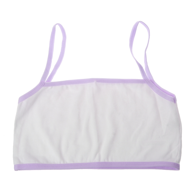 Teenage Underwear Children Girl Cotton Young Training Bra For Kids Teens Puberty: Purple