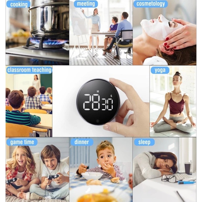 Magnetic Digital Timers Large LED Display and Constant Bright Function Durable Time Management Constant Light Function 카운트다운 타이머