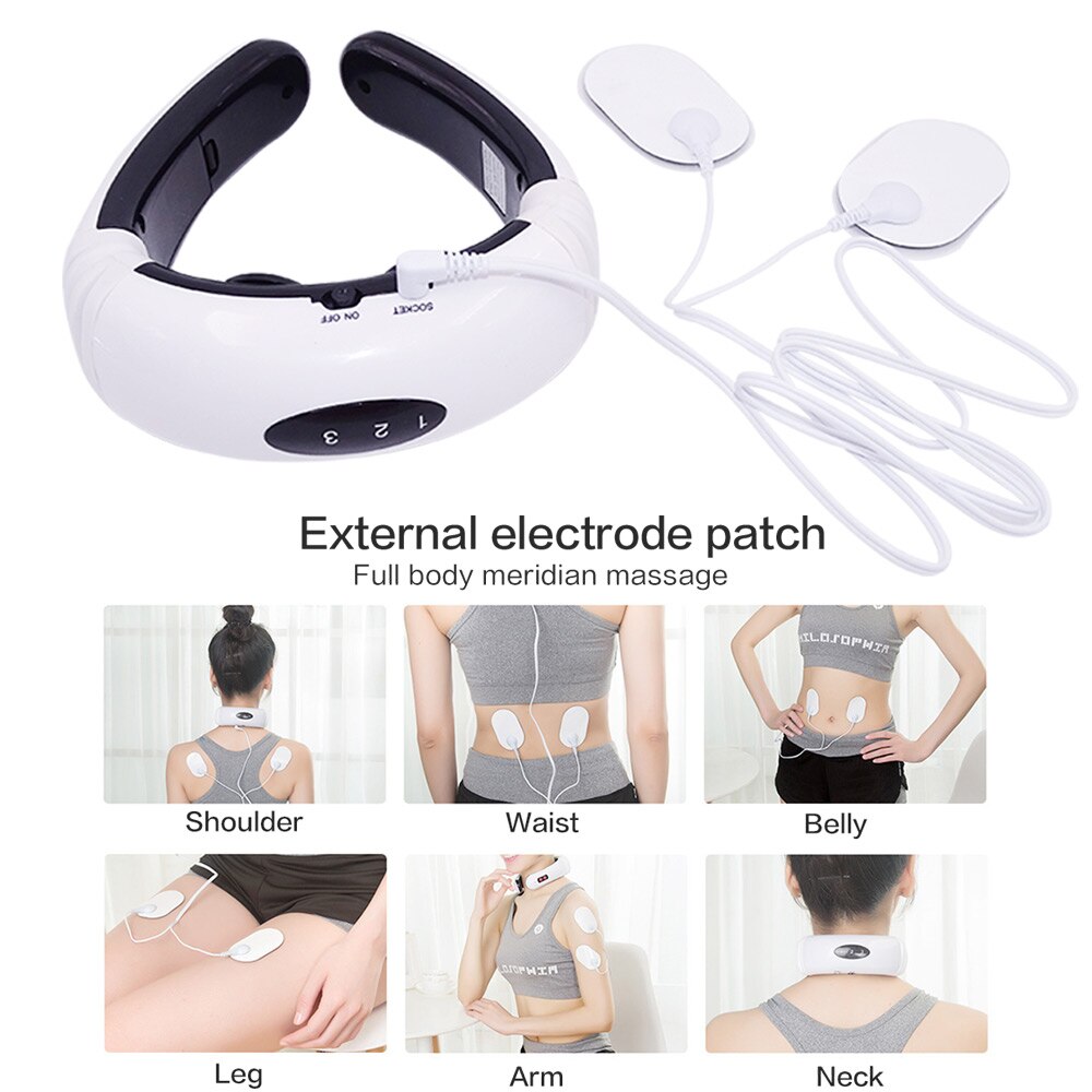 Trillingen Eye Neck Head Massager Magnetische Luchtdruk Infrarood Verwarming Massage Bril Elektrische Acupunctuur Ogen Care Apparaat