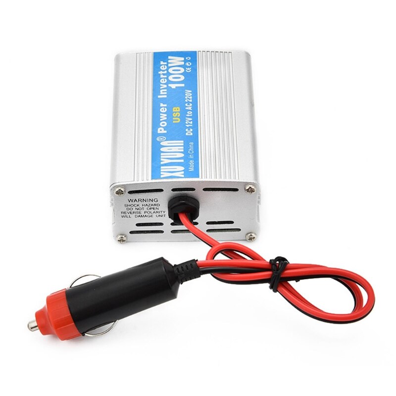 100W Car and Home Power Inverter DC 12V/24V to AC 220V Power Converter Short Circuit Automatic Protection Inverter