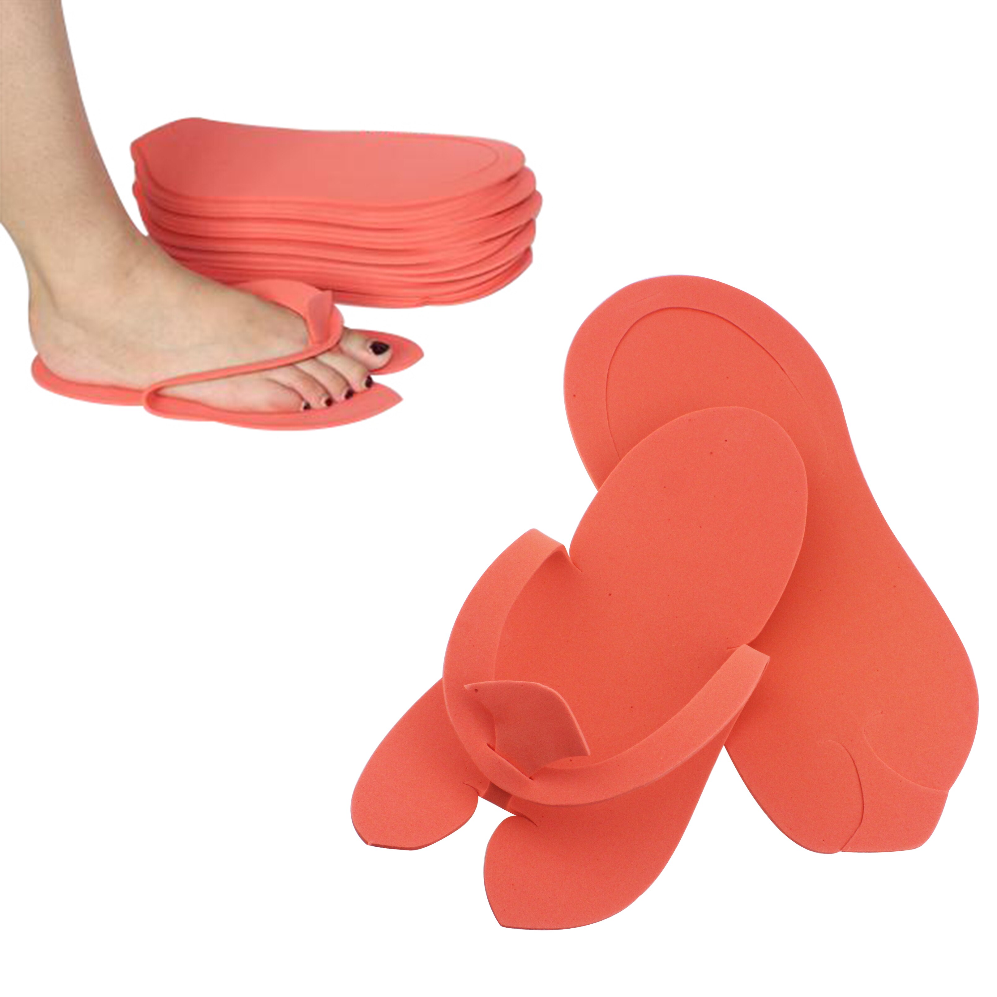 Tongs jetables en mousse de , 6 paires, pour pédicure Spa, couleurs assorties, outil de soins des pieds,