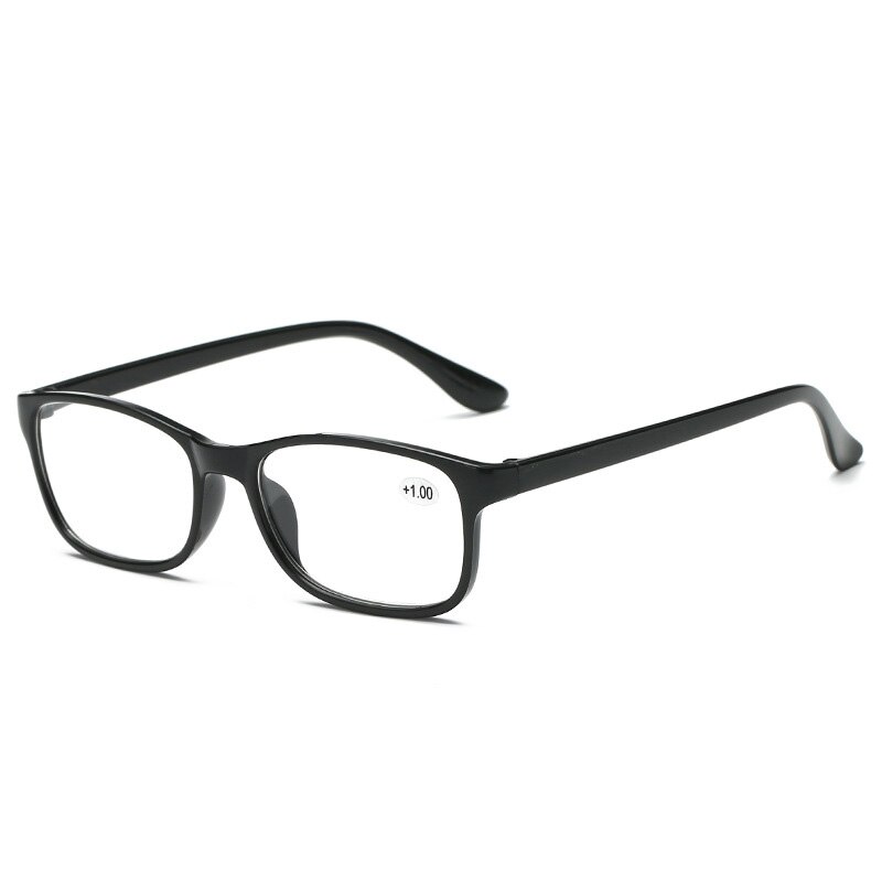 Lunettes de lecture TR90 ultralégères unisexe, monture avec dioptrie + 1.0 1.5 2.0 2.5 3.0 3.5, presbytie, femmes et hommes: +400 / Black