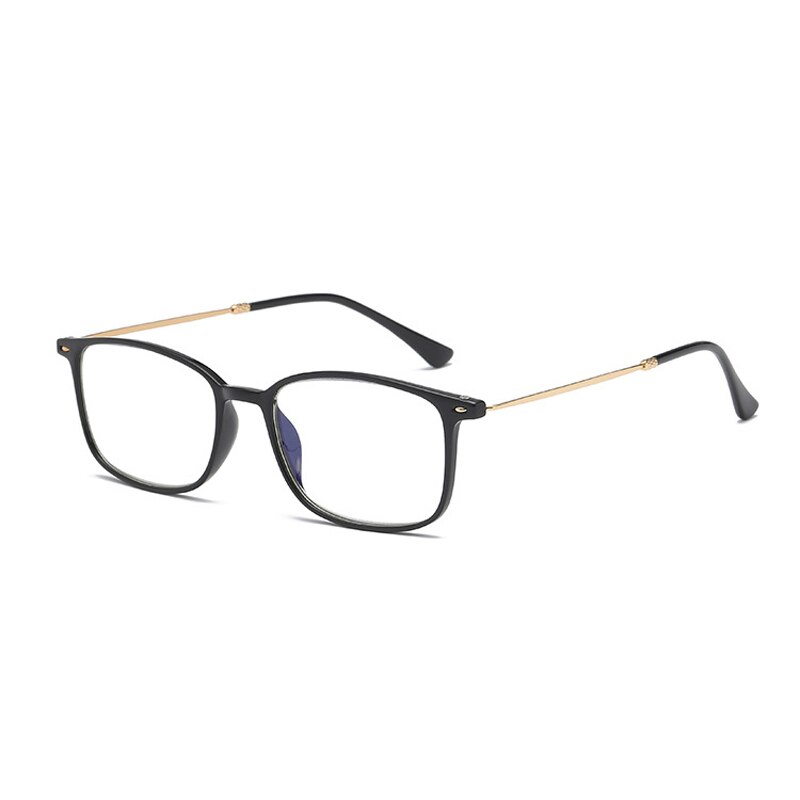 Elbru heren dames retro vierkante/ovale bril brilmontuur anti-blauw licht blokkerende computerbril lichtgewicht cat eye bril: 501 zwarte