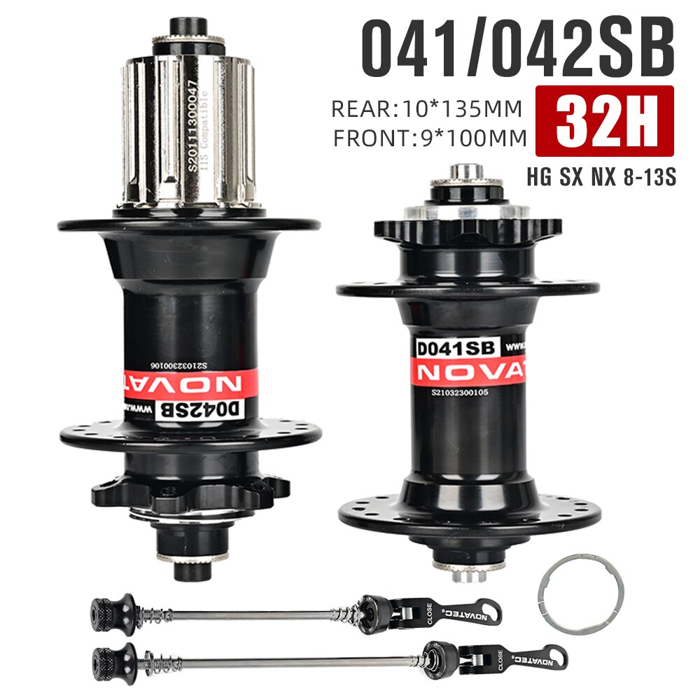 Novatec Hub 28H 32H 36H MTB hub D041SB D042SB freno de tarjeta de disco bujes de bicicleta de montaña bujes de bicicleta 4 rodamientos HG 8 -11 velocidades rojo negro: Borgoña