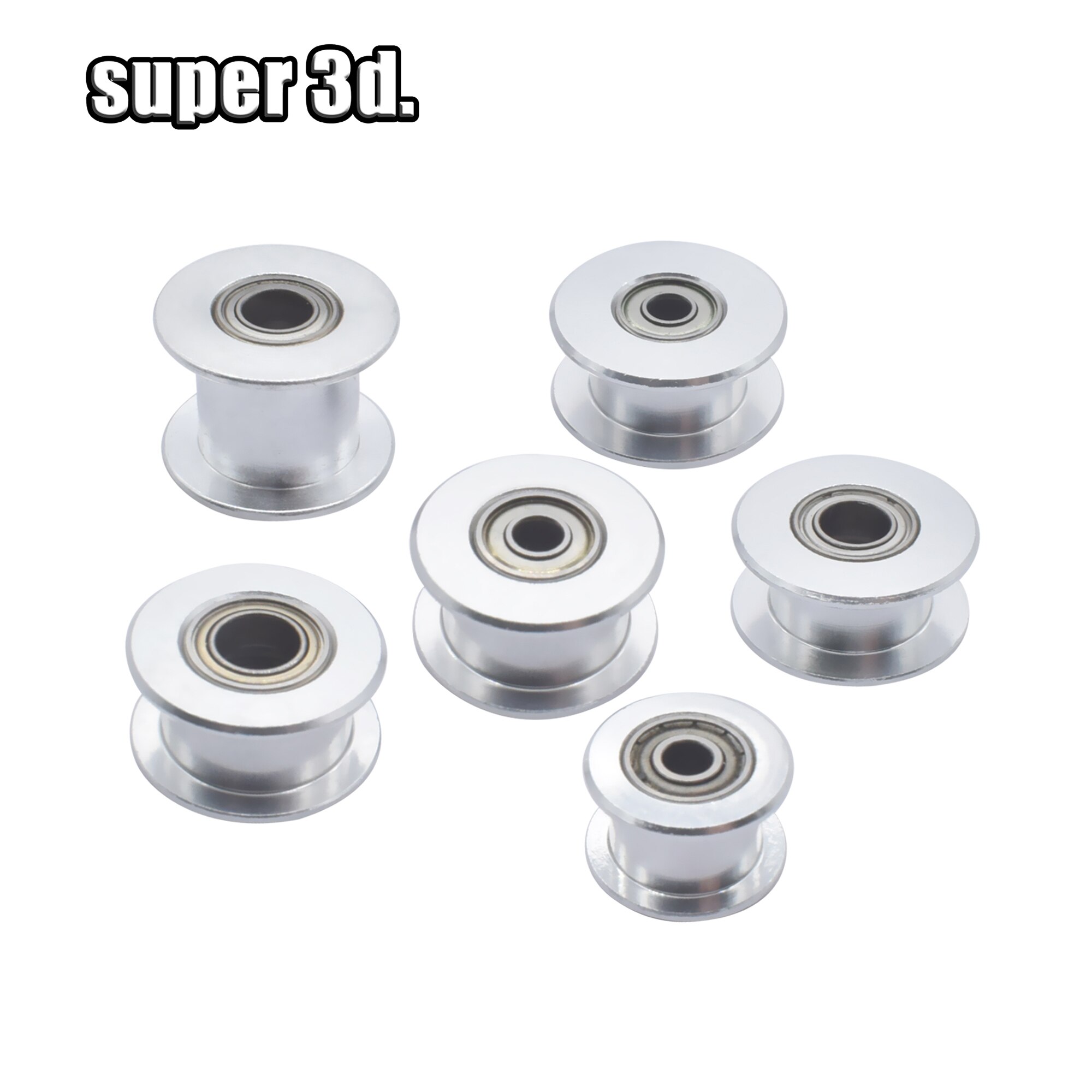 3D Printer G2T Idler Timing Pulley 16 20 Teeth / No Teech Passive Synchronous Wheel Bore 3mm 5mm Timing Pulley Width 6mm 10mm