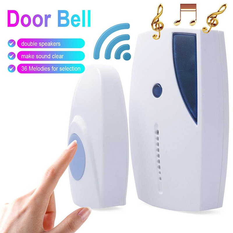 Spot Wireless Door Bell Cordless Remote Control Doorbell Home Security Use Smart Door Bell White VJ