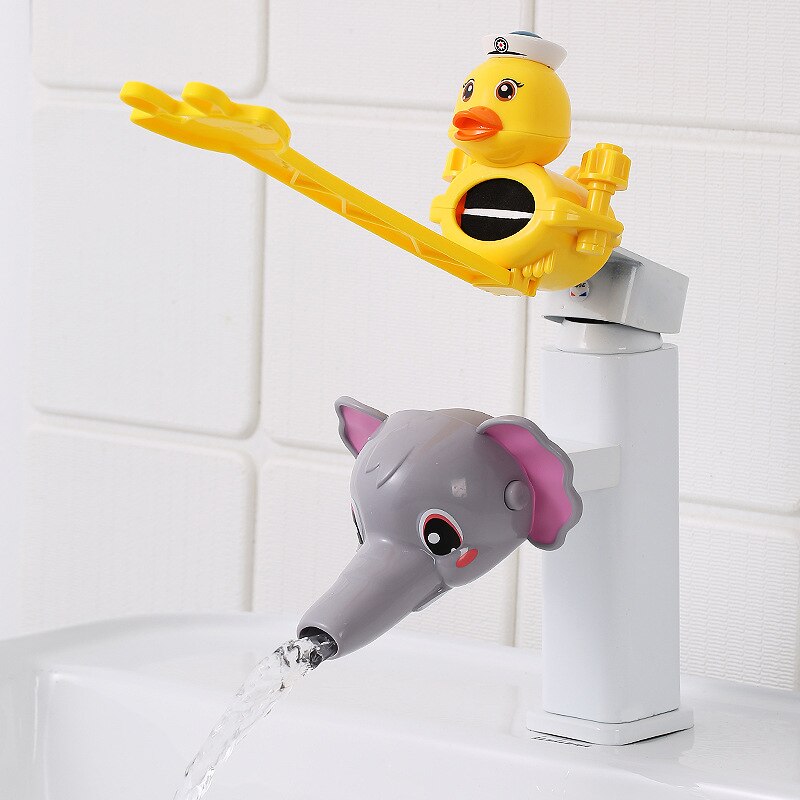 Animal Cute Duck Elephant Faucet Extender Water Children Saving Cartoon Tool Help Baby Washing Hands Bathroom Bath Toy Kids: GE YL