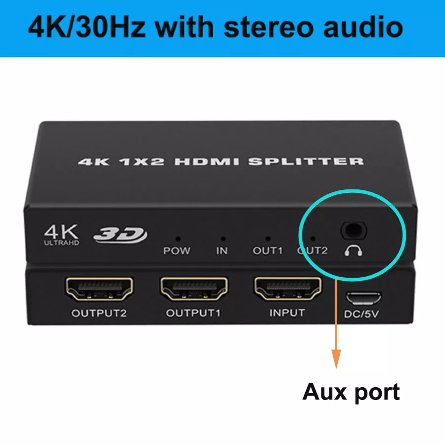 4K Hdmi Splitter Hdr 4K @ 60Hz Uhd Hdmi 1X2 Splitter Met Audio Digitale Extractor Dual Hdmi 2.0 1 In 2 Out Splitter 1080P 4K @ 30Hz