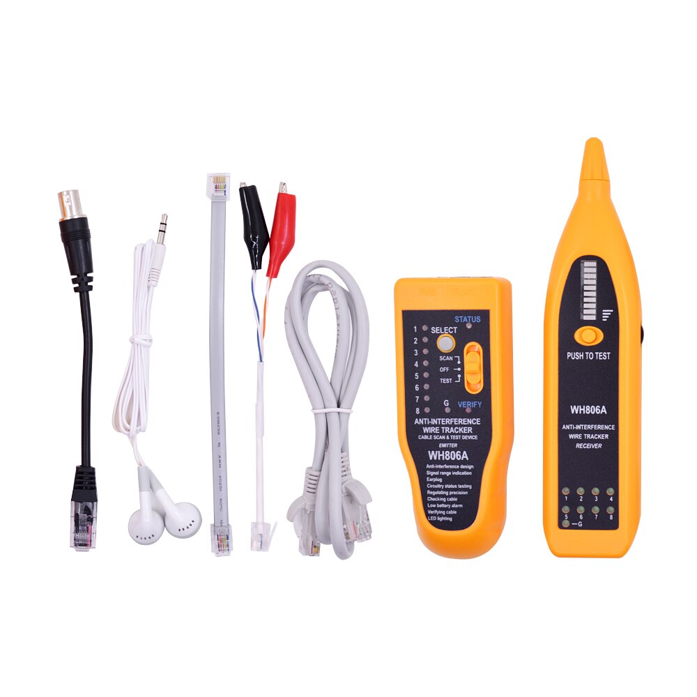 CHIPAL WH806A Cable Tester for BNC Electrical Cable Cat5 Cat5E Cat6 Cat6E RJ45 Telephone Wire Tracker LAN Network Line Finder