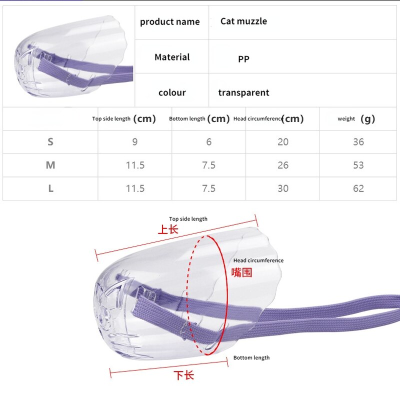 Muselière transparente Anti-morsure pour chat, couvre-chef Anti-morsure pour chaton, masque de bain, toilettage, accessoires pour chats
