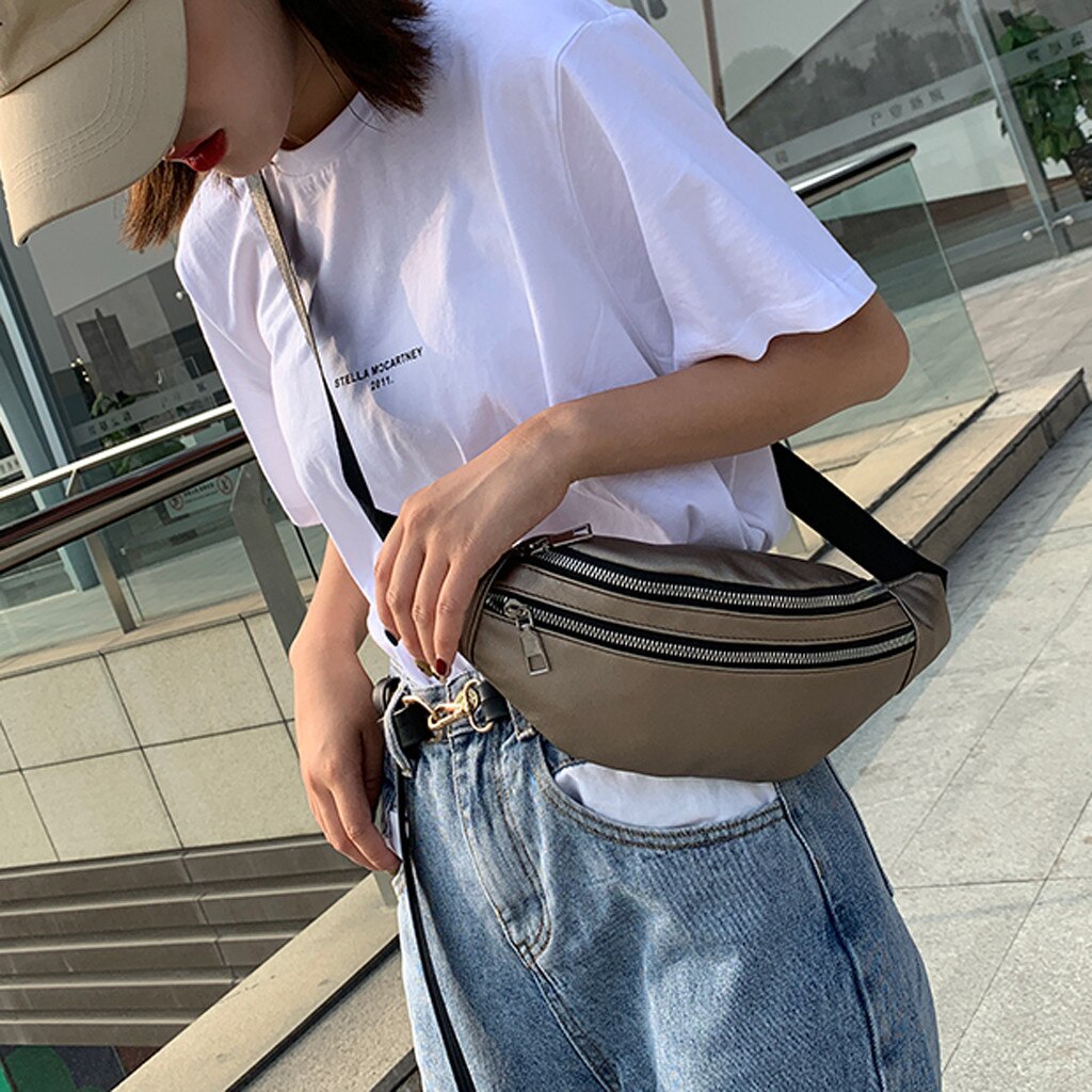 Waist Bag Women Canvas Leisure Panelled chest bags For Girls Letter Bum Bag Packs Chest Crossbody bag Belt