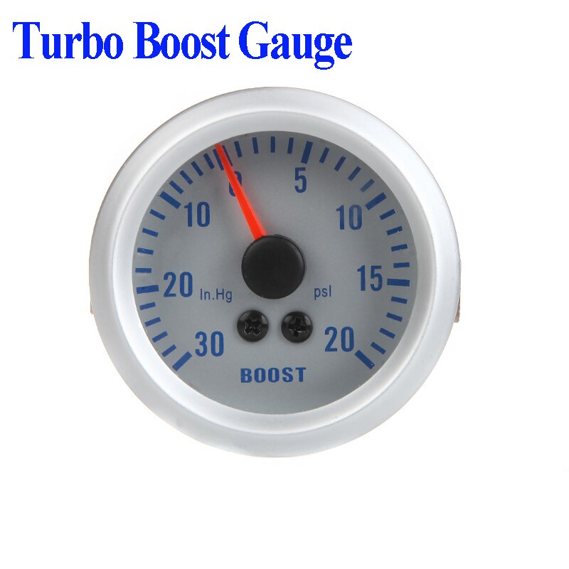 Bil turbo boost / vakuummåler for bil bil 2 &quot; 52mm 0 ~ 30in. hg  / 0 ~ 20 psi blått lys