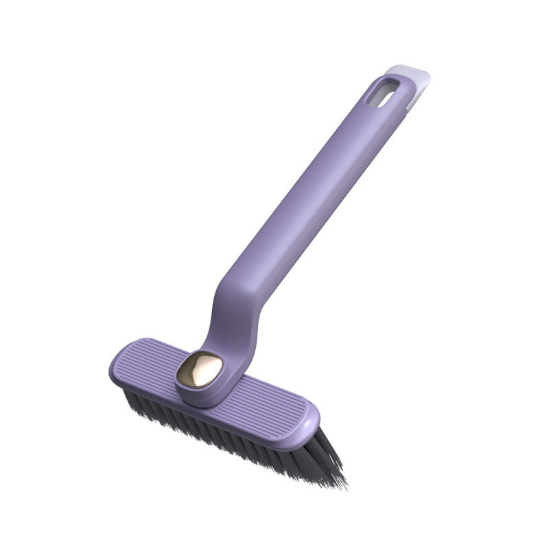 Cepillo de limpieza giratorio multifuncional 2 en 1, cepillo de cerdas duras para baño y inodoro, cepillo para limpiar hendiduras y lavabo: Morado