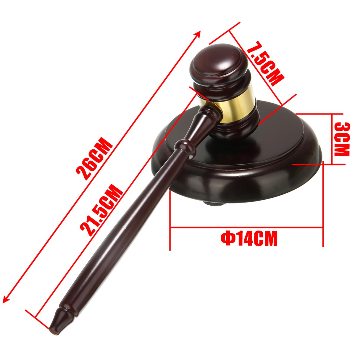 Handmade Wooden Auction Hammer for Lawyer Judge Handcrafted Gavel Court Hammer Sound Block for Auction Decor