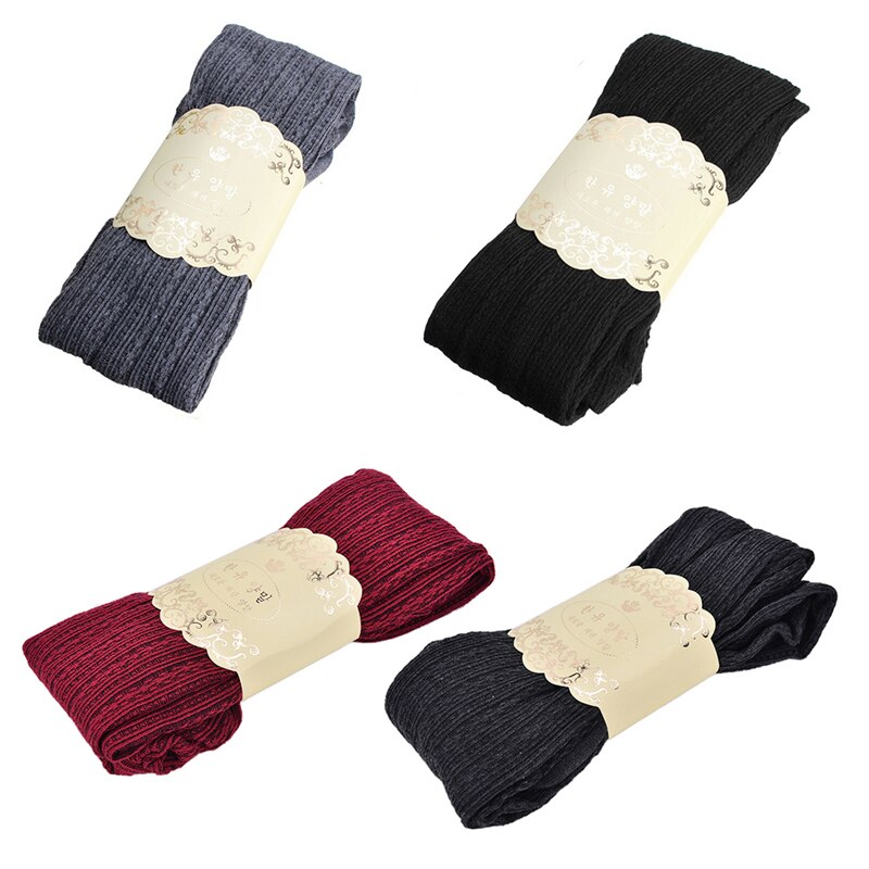 Vinter varme skinny tights trend kvinder dame strikke tights høj elastik super slanke kvinders tykke tights