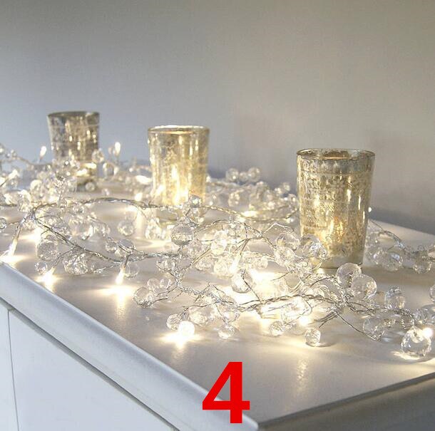 Kristallihelmet valaistus ketju huoneen koristeet tytön sydän makuuhuoneen asettelu riippuvalot tunnelma valaistus merkkijono valot: 4