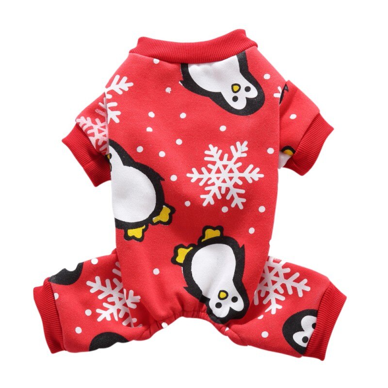 Hond Kleding Kerst Sneeuwvlok Patroon Hond Pyjama Hond Jumpsuit Super Soft Warm Puppy Hond Kostuum