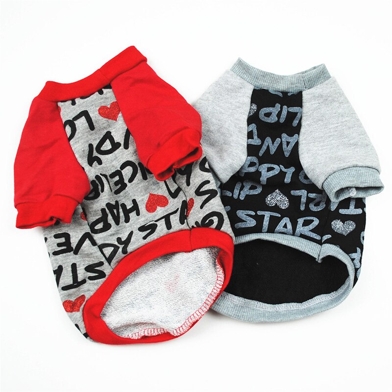 Vêtements de imprimé chien vêtements pour petite lettre mignonne chiens vêtements coton chien chemises vêtements pour chien de compagnie vêtements pour chien
