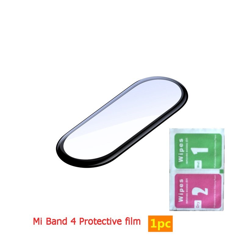 3D Cover Voor Xiaomi Mi Band 4 5 6 Smart Horloge Soft Volledige Nano-Gecoat Gehard Glas Film Screen protector Miband4/5/6 Accessoires: One piece / For Mi band 5 6