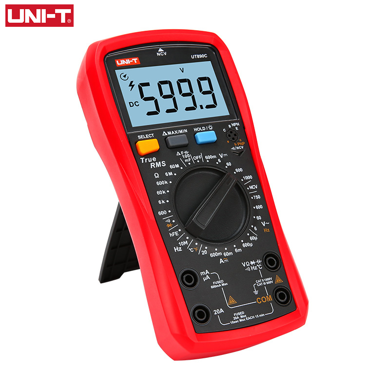 UNI-T UNI T Digital Multimeter True RMS UT890C UT890D+ Manual Range AC DC Frequency Capacitance Temperature Tester Backlight