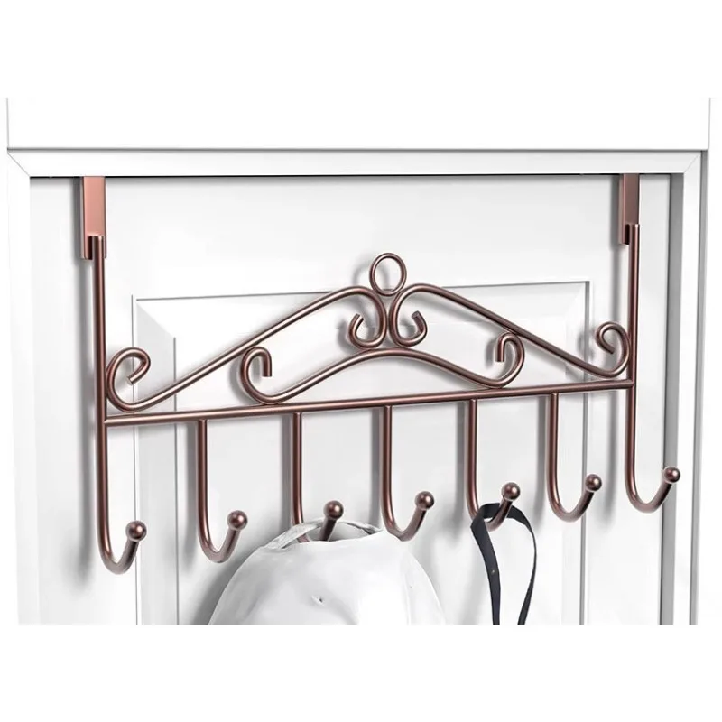 1 STÜCK Über Tür Metall Aufhänger Halterung 7 Haken Handtuch Hütte Mantel Haken Eisen Haken Hängende Lagerung Gestell Overdoor Organizer Zubehör