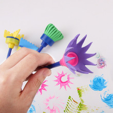 4 Stks/set Diy Spons Tekening Penselen Graffiti Speelgoed Schilderen Speelgoed Voor Kinderen Postzegels Speelgoed