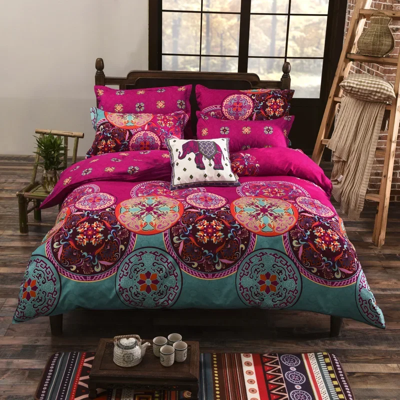 Zestaw pościeli w stylu boho Mandala kwiatowy nadruk poszwa na kołdrę poszewka na poduszkę niemcy pojedyncza podwójna królowa Super król rozmiar 3 szt. Zestawów