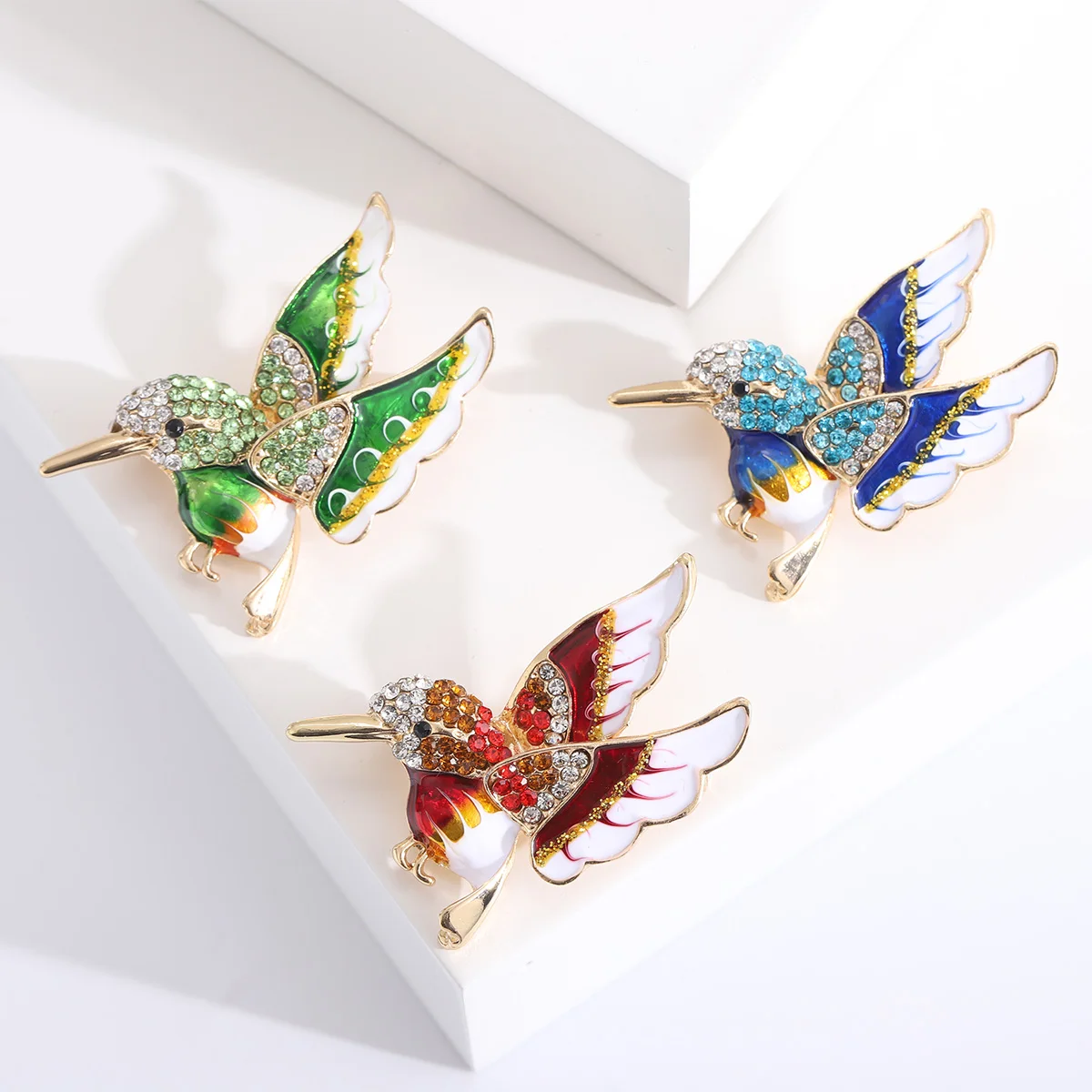 Emaille Vogel Broches voor Vrouwen Strass Zwaluw Pins Sparrow Badge Office Party Vriend Accessoires