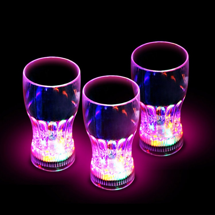 Bar Party Decor LED Glowing Plastic Cups Fashing Drink Luminous Lights Cup PAK55