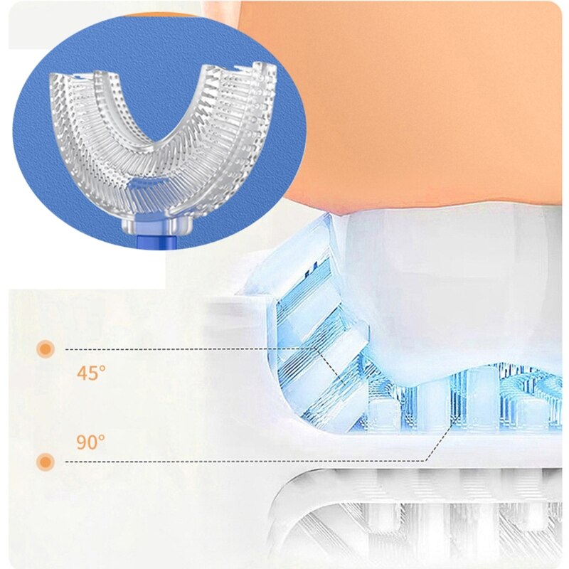 Spazzolino da denti a forma di U per bambini denti da allenamento in Silicone morbido pulizia spazzole per denti a bocca intera per bambini di 2-12 anni
